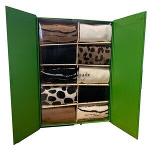 Kate Spade 10 Days of Socks Gift Box Set Low Cut 10 Pairs Black, Brown & Tan